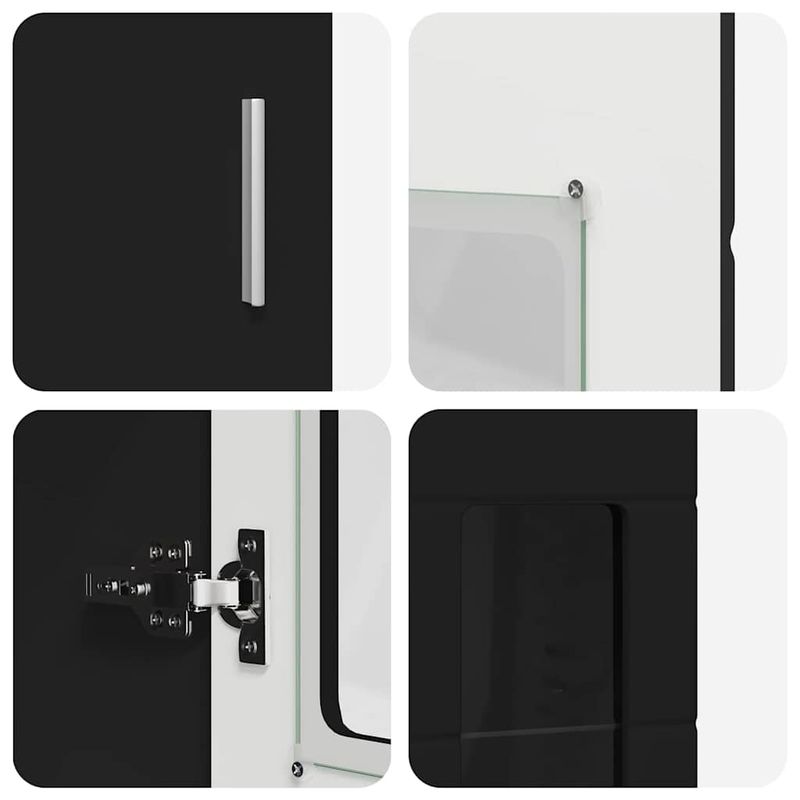 Casa si Gradina - Mobilier - Seturi de mobilier - Seturi living - Bufet cu Raft cu usa Negru 60 x 35 x 182 cm Lemn compozit - Infinity.ro