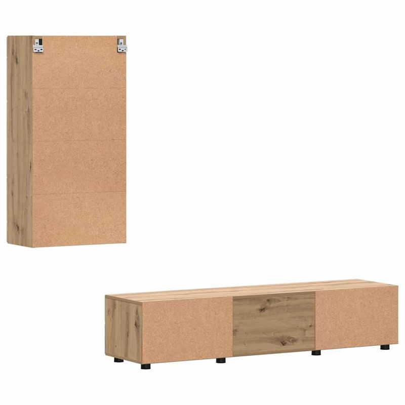 Casa si Gradina - Mobilier - Seturi de mobilier - Seturi living - Set comoda TV cu sertar cu Raft Stejar Artizanal Lemn compozit - Infinity.ro