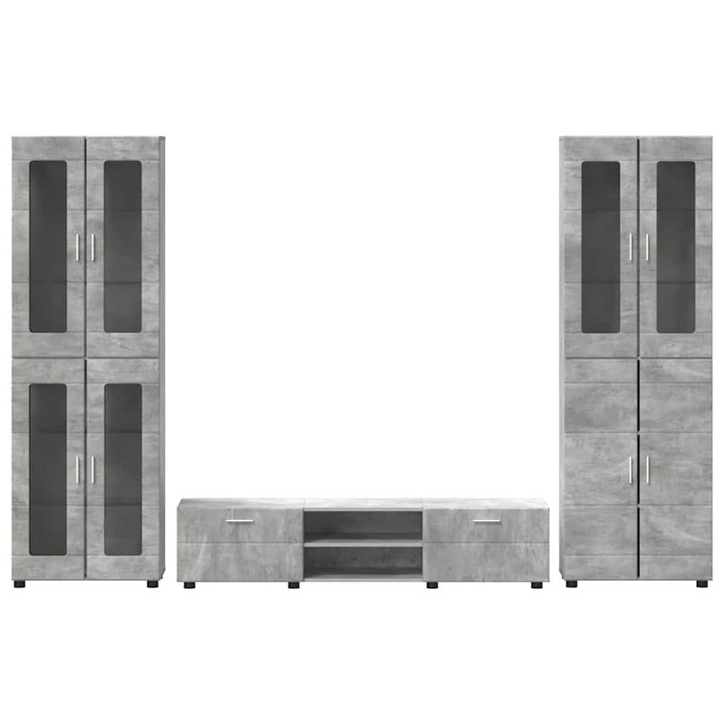 Casa si Gradina - Mobilier - Seturi de mobilier - Seturi living - Set comoda TV cu sertar cu Raft Gri din beton Lemn compozit - Infinity.ro