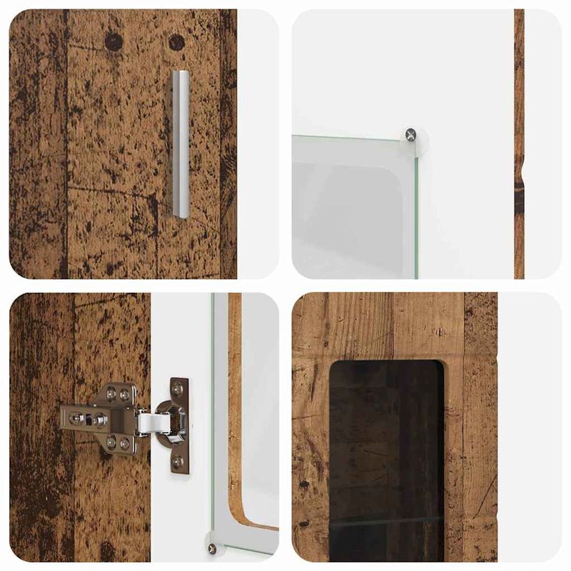 Casa si Gradina - Mobilier - Seturi de mobilier - Seturi living - Bufet cu Raft cu usa Lemn vechi 60 x 35 x 182 cm Lemn compozit - Infinity.ro