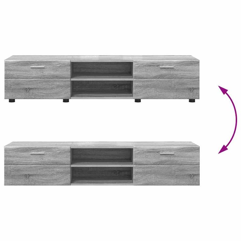 Casa si Gradina - Mobilier - Seturi de mobilier - Seturi living - Set comoda TV cu sertar cu Raft cu usa Gri Sonoma Lemn compozit - Infinity.ro