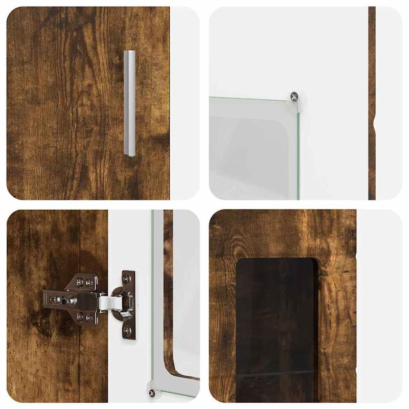 Casa si Gradina - Mobilier - Seturi de mobilier - Seturi living - Bufet cu Raft Stejar fumuriu 60 x 35 x 182 cm Lemn compozit - Infinity.ro