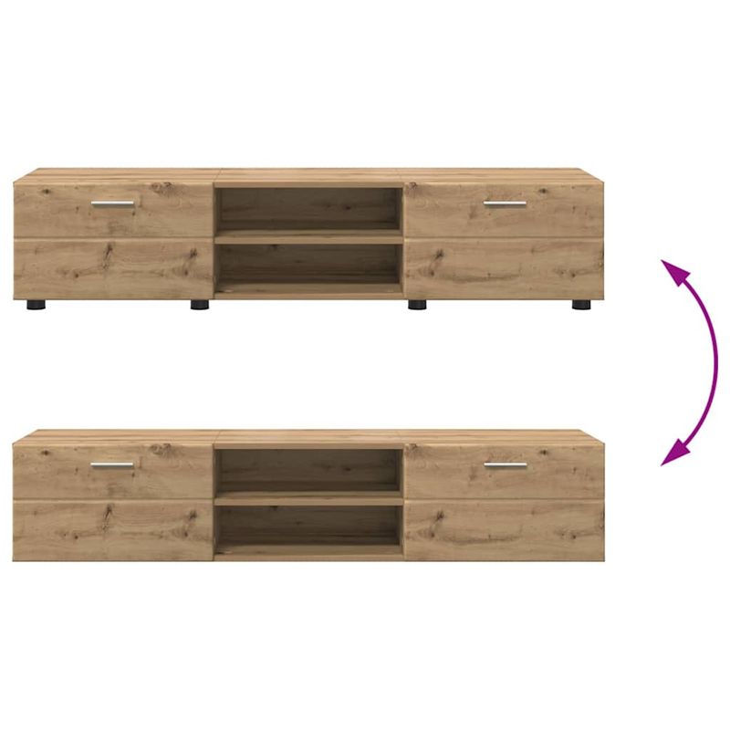 Casa si Gradina - Mobilier - Seturi de mobilier - Seturi living - Set comoda TV cu sertar cu Raft Stejar Artizanal Lemn compozit - Infinity.ro