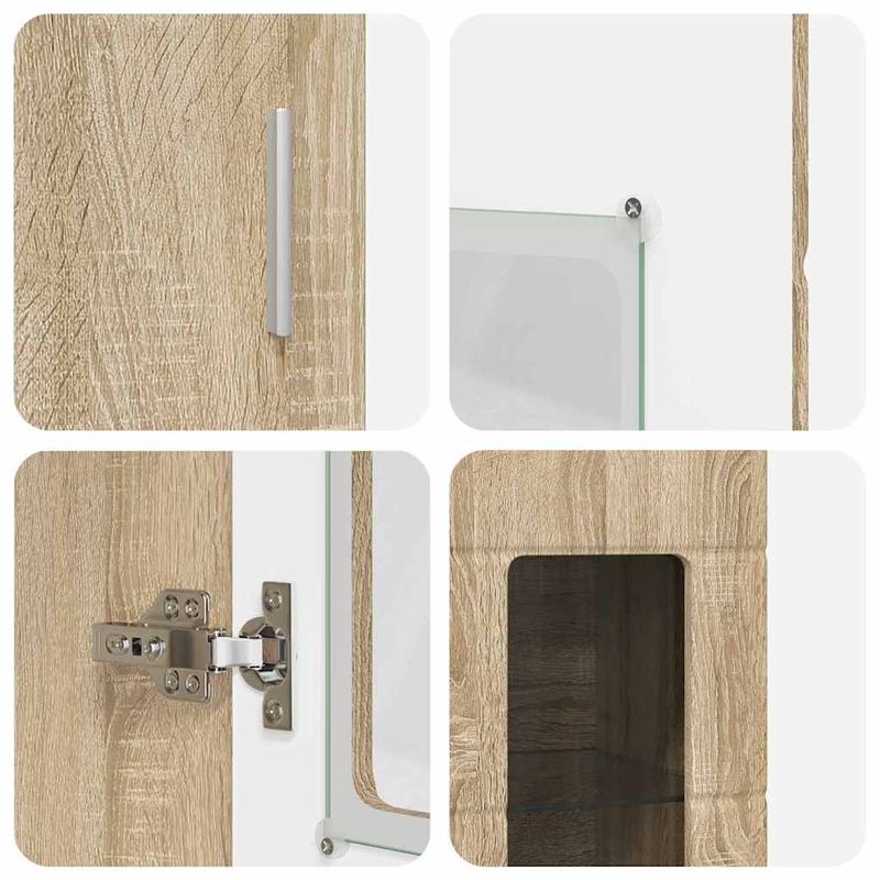 Casa si Gradina - Mobilier - Seturi de mobilier - Seturi living - Bufet cu Raft Stejar Sonoma 60 x 35 x 182 cm Lemn compozit - Infinity.ro