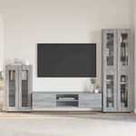 Casa si Gradina - Mobilier - Seturi de mobilier - Seturi living - Set comoda TV cu sertar cu Raft cu usa Gri Sonoma Lemn compozit - Infinity.ro