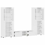 Casa si Gradina - Mobilier - Seturi de mobilier - Seturi living - Set comoda TV cu sertar cu Raft cu usa Alb lucios Lemn compozit - Infinity.ro