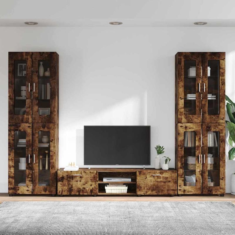 Casa si Gradina - Mobilier - Seturi de mobilier - Seturi living - Set comoda TV cu sertar cu Raft Stejar fumuriu Lemn compozit - Infinity.ro