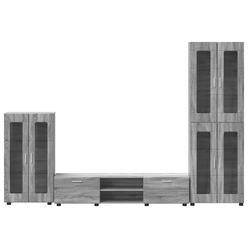 Casa si Gradina - Mobilier - Seturi de mobilier - Seturi living - Set comoda TV cu sertar cu Raft cu usa Gri Sonoma Lemn compozit - Infinity.ro