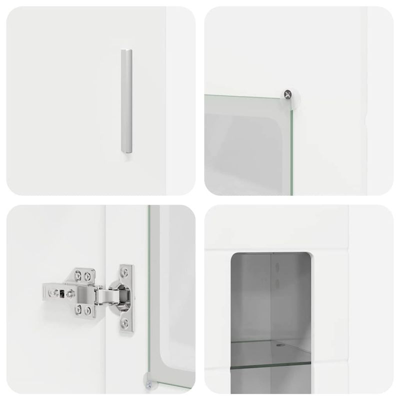 Casa si Gradina - Mobilier - Seturi de mobilier - Seturi living - Set comoda TV cu sertar cu Raft cu usa Alb lucios Lemn compozit - Infinity.ro