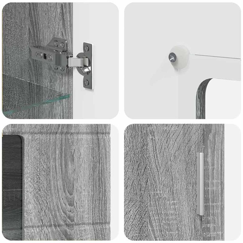 Casa si Gradina - Mobilier - Seturi de mobilier - Seturi living - Set comoda TV cu sertar cu Raft cu usa Gri Sonoma Lemn compozit - Infinity.ro