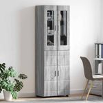 Casa si Gradina - Mobilier - Seturi de mobilier - Seturi living - Bufet cu Raft cu usa Gri Sonoma 60 x 35 x 182 cm Lemn compozit - Infinity.ro