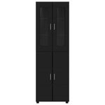 Casa si Gradina - Mobilier - Seturi de mobilier - Seturi living - Bufet cu Raft cu usa Negru 60 x 35 x 182 cm Lemn compozit - Infinity.ro