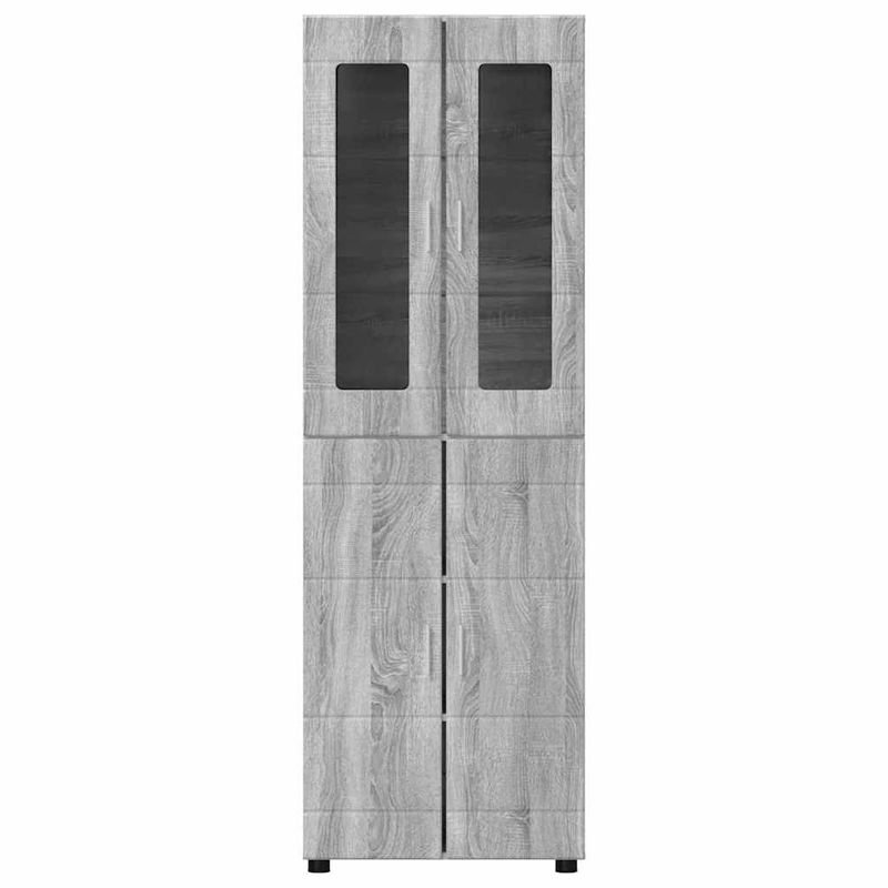 Casa si Gradina - Mobilier - Seturi de mobilier - Seturi living - Bufet cu Raft cu usa Gri Sonoma 60 x 35 x 182 cm Lemn compozit - Infinity.ro