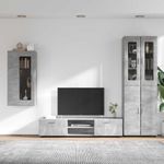 Casa si Gradina - Mobilier - Seturi de mobilier - Seturi living - Set comoda TV cu sertar cu Raft Gri din beton Lemn compozit - Infinity.ro