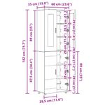 Casa si Gradina - Mobilier - Seturi de mobilier - Seturi living - Bufet cu Raft cu usa Gri Sonoma 60 x 35 x 182 cm Lemn compozit - Infinity.ro