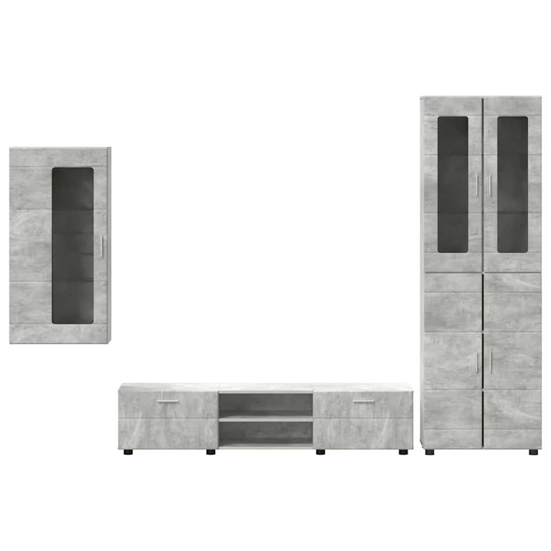 Casa si Gradina - Mobilier - Seturi de mobilier - Seturi living - Set comoda TV cu sertar cu Raft Gri din beton Lemn compozit - Infinity.ro