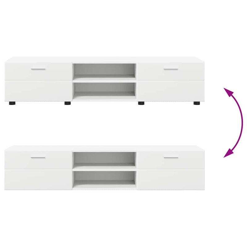 Casa si Gradina - Mobilier - Seturi de mobilier - Seturi living - Set comoda TV cu sertar cu Raft cu depozitare Alb Lemn compozit - Infinity.ro