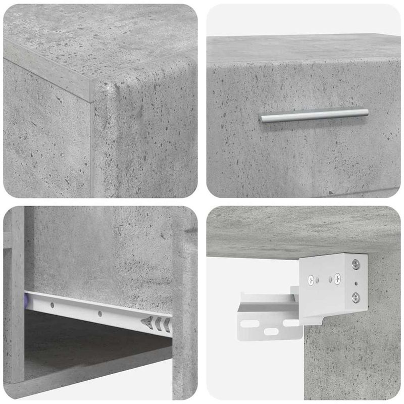 Casa si Gradina - Mobilier - Seturi de mobilier - Seturi living - Set comoda TV cu sertar cu Raft Gri din beton Lemn compozit - Infinity.ro
