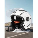 Auto si Moto - Moto - Echipamente protectie moto - Casti moto - Casca Moto/Scuter FIXATO Italia, Viziera Dubla, Protectie UV, marime universala 56-62cm, Alba - Infinity.ro