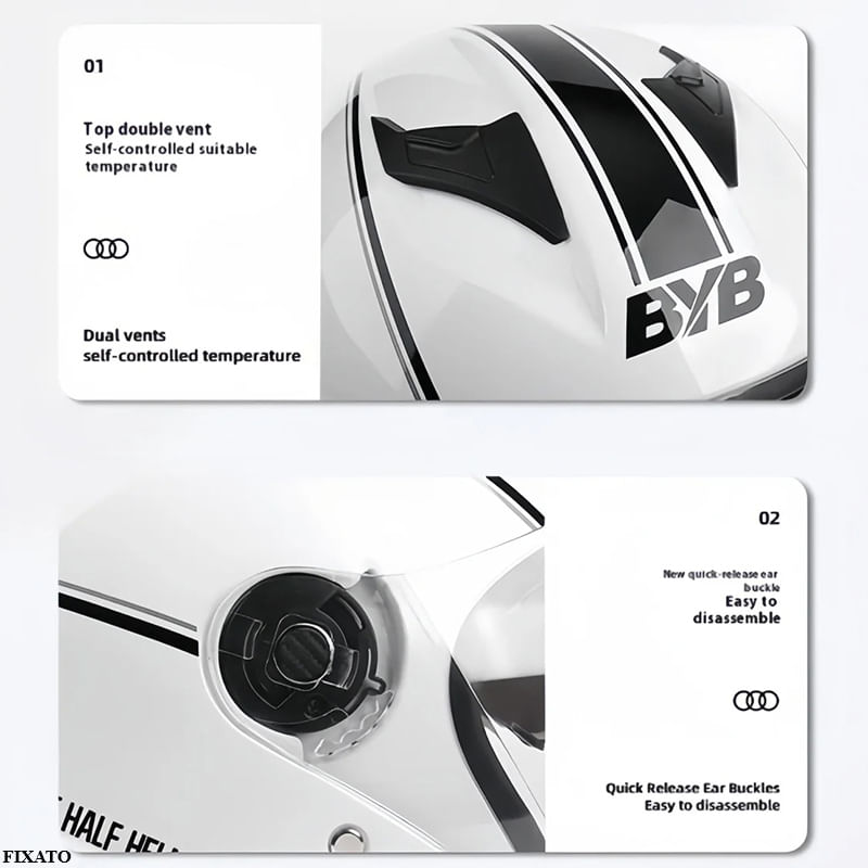 Auto si Moto - Moto - Echipamente protectie moto - Casti moto - Casca Moto/Scuter FIXATO Italia, Viziera Dubla, Protectie UV, marime universala 56-62cm, Neagra - Infinity.ro