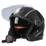 Auto si Moto - Moto - Echipamente protectie moto - Casti moto - Casca Moto/Scuter FIXATO Italia, Viziera Dubla, Protectie UV, marime universala 56-62cm, Neagra - Infinity.ro