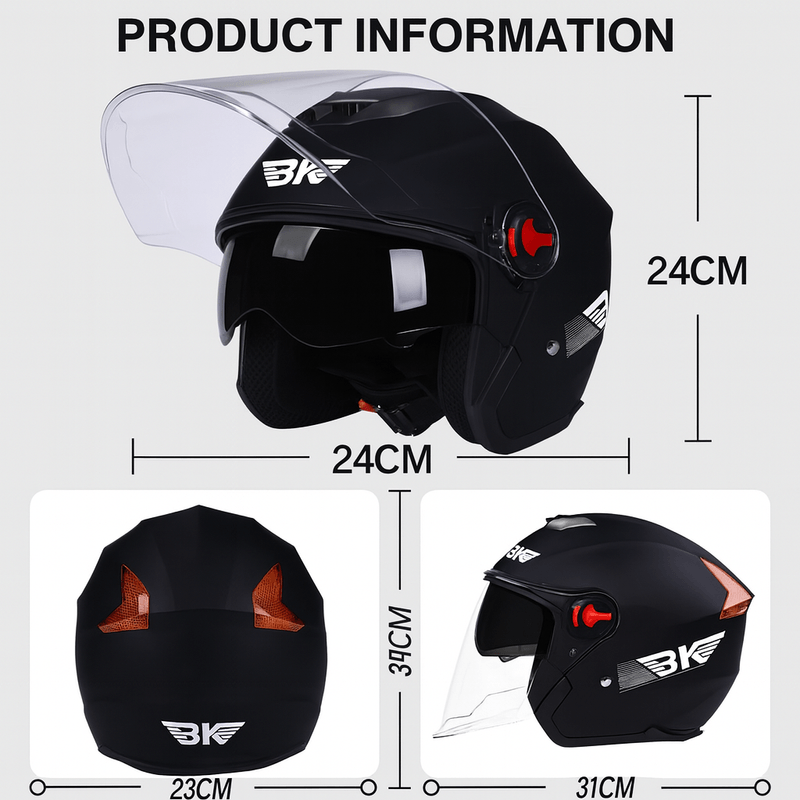 Auto si Moto - Moto - Echipamente protectie moto - Casti moto - Casca Moto/Scuter FIXATO BK, Viziera Dubla, Protectie UV, Ventilatie Superioara, marime universala 54-59cm, Rosu - Infinity.ro