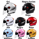 Auto si Moto - Moto - Echipamente protectie moto - Casti moto - Casca Moto/Scuter FIXATO BK, Viziera Dubla, Protectie UV, Ventilatie Superioara, marime universala 54-59cm, Galben - Infinity.ro