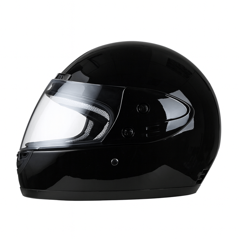 Auto si Moto - Moto - Echipamente protectie moto - Casti moto - Casca moto/scuter Full face unisex, cu viziera, marime universala 58-62cm, Negru Lucios - Infinity.ro