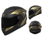 Auto si Moto - Moto - Echipamente protectie moto - Casti moto - Casca Moto/Scuter FIXATO Phantom, Protectie UV, Viziera Dubla, Ventilatie buna, Negru Auriu, Marime universala 54-62 cm - Infinity.ro