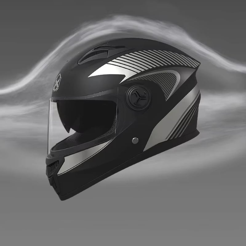 Auto si Moto - Moto - Echipamente protectie moto - Casti moto - Casca Moto/Scuter FIXATO Phantom, Protectie UV, Viziera Dubla,Ventilatie buna,Negru Argintiu,Marime universala 54-62 cm - Infinity.ro