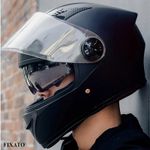 Auto si Moto - Moto - Echipamente protectie moto - Casti moto - Casca Moto/Scuter FIXATO Ultra, Protectie UV, Viziera Dubla,Esarfa de iarna detasabila, Negru lucios, Marime 54-62 cm - Infinity.ro