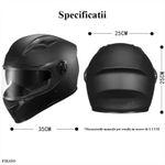 Auto si Moto - Moto - Echipamente protectie moto - Casti moto - Casca Moto/Scuter FIXATO Ultra, Protectie UV, Viziera Dubla,Esarfa de iarna detasabila, Negru lucios, Marime 54-62 cm - Infinity.ro