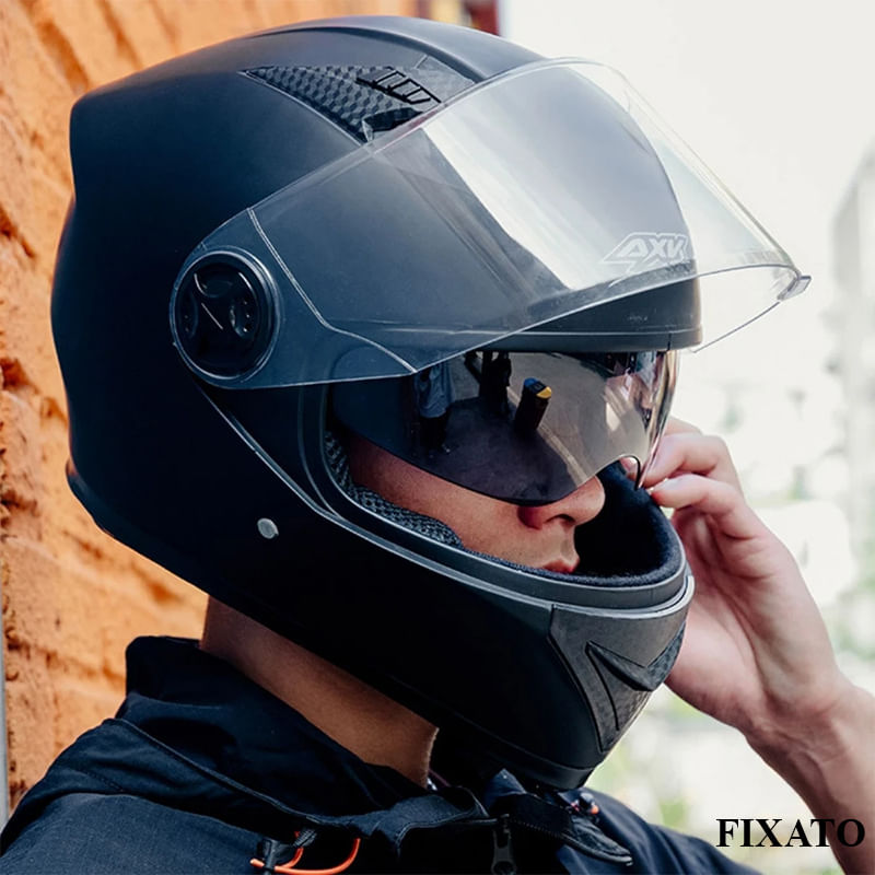 Auto si Moto - Moto - Echipamente protectie moto - Casti moto - Casca Moto/Scuter FIXATO Ultra, Protectie UV, Viziera Dubla,Esarfa de iarna detasabila, Negru lucios, Marime 54-62 cm - Infinity.ro