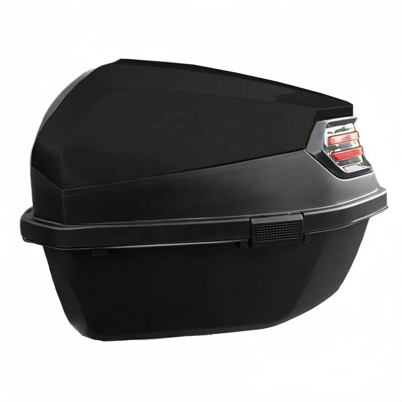 Auto si Moto - Moto - Accesorii moto si consumabile - Cutie portbagaj moto / scuter, 39x39x29 cm, FIXATO, cu cheie si sistem antifurt, Negru - Infinity.ro