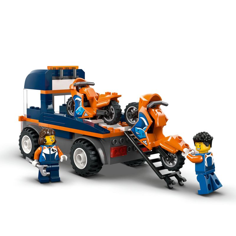 Jucarii, Copii si Bebe - Jucarii si jocuri - Seturi de constructie si cuburi - Seturi de constructie - LEGO City Transportor de Motociclete 60491 - Infinity.ro