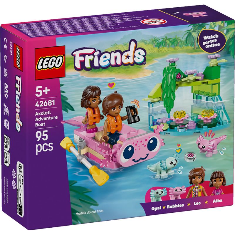 Jucarii, Copii si Bebe - Jucarii si jocuri - Seturi de constructie si cuburi - Seturi de constructie - LEGO Friends Barca-axolotl pentru aventuri 42681 - Infinity.ro