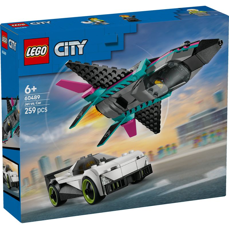 Jucarii, Copii si Bebe - Jucarii si jocuri - Seturi de constructie si cuburi - Seturi de constructie - LEGO City Avion cu Reacie vs Masina 60489 - Infinity.ro