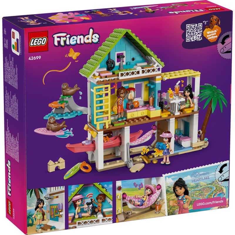 Jucarii, Copii si Bebe - Jucarii si jocuri - Seturi de constructie si cuburi - Seturi de constructie - LEGO Friends Casa pe plaja cu foci 42699 - Infinity.ro