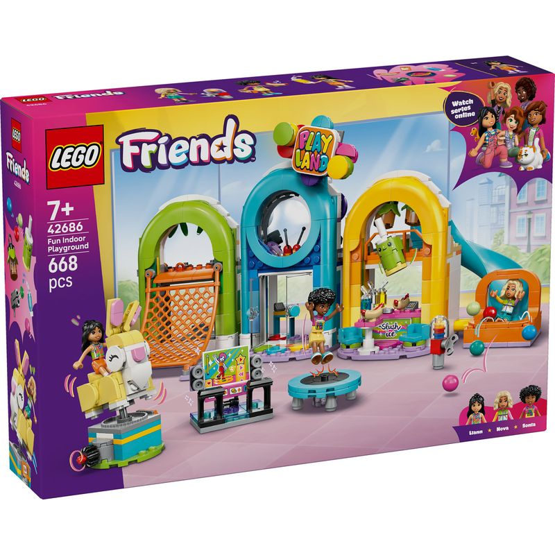 Jucarii, Copii si Bebe - Jucarii si jocuri - Seturi de constructie si cuburi - Seturi de constructie - LEGO Friends Loc de joaca la interior 42686 - Infinity.ro