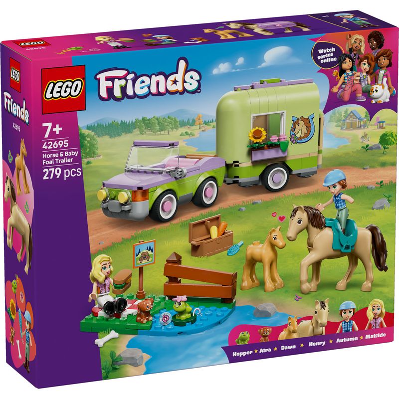 Jucarii, Copii si Bebe - Jucarii si jocuri - Seturi de constructie si cuburi - Seturi de constructie - LEGO Friends Remorca pentru cal si manz 42695 - Infinity.ro