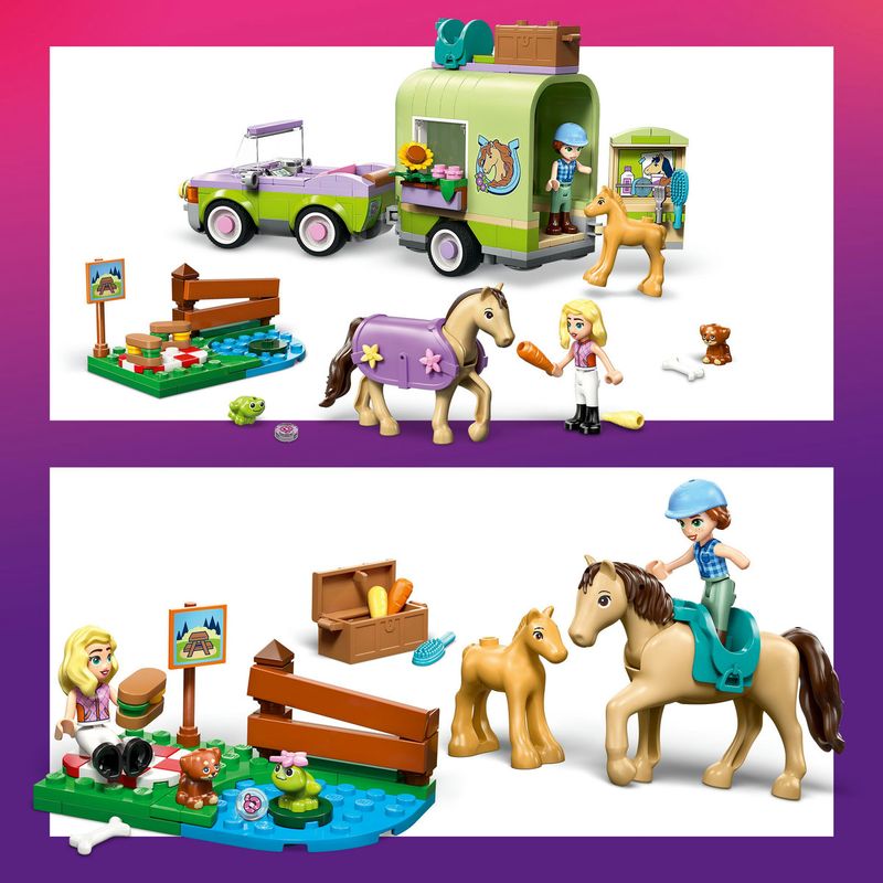 Jucarii, Copii si Bebe - Jucarii si jocuri - Seturi de constructie si cuburi - Seturi de constructie - LEGO Friends Remorca pentru cal si manz 42695 - Infinity.ro