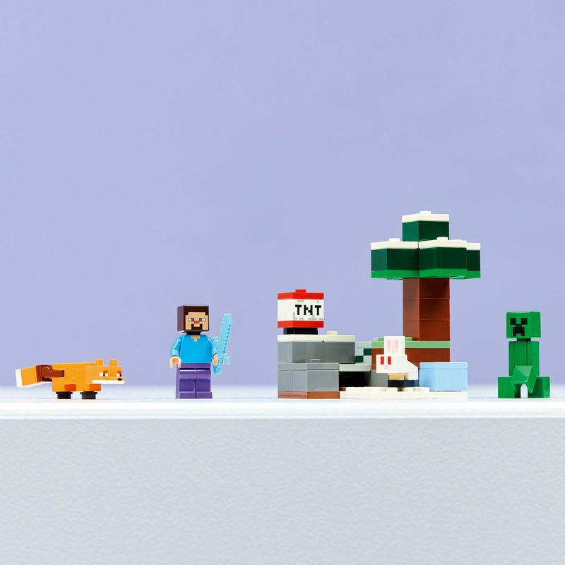 Jucarii, Copii si Bebe - Jucarii si jocuri - Seturi de constructie si cuburi - Seturi de constructie - LEGO Minecraft Aventura din Taiga a lui Steve 21583 - Infinity.ro