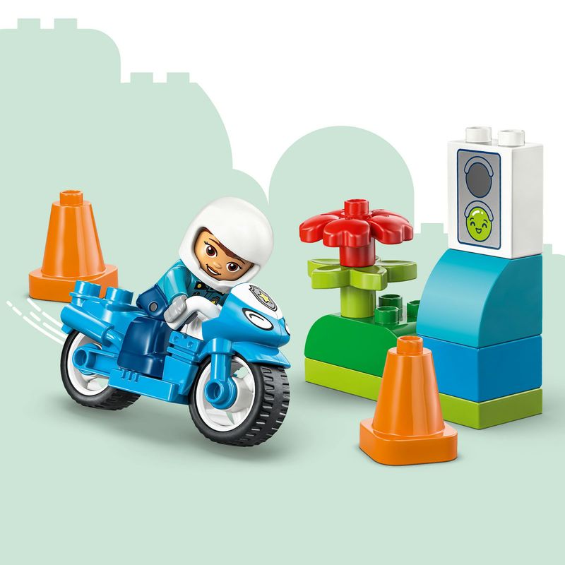 Jucarii, Copii si Bebe - Jucarii si jocuri - Seturi de constructie si cuburi - Seturi de constructie - LEGO DUPLO Orasul Meu Motocicleta Albastra de Politie 10471 - Infinity.ro