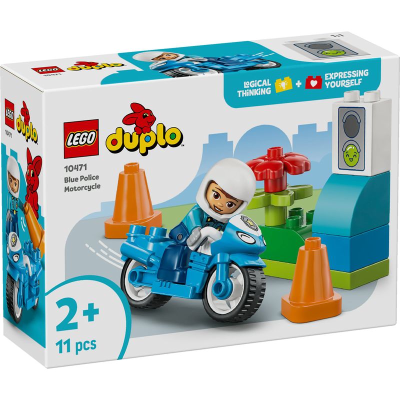Jucarii, Copii si Bebe - Jucarii si jocuri - Seturi de constructie si cuburi - Seturi de constructie - LEGO DUPLO Orasul Meu Motocicleta Albastra de Politie 10471 - Infinity.ro