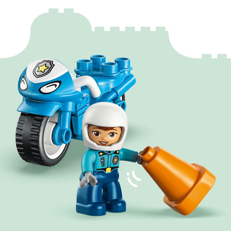 Jucarii, Copii si Bebe - Jucarii si jocuri - Seturi de constructie si cuburi - Seturi de constructie - LEGO DUPLO Orasul Meu Motocicleta Albastra de Politie 10471 - Infinity.ro