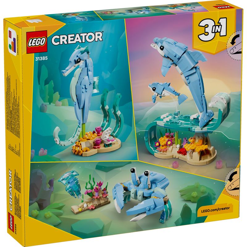 Jucarii, Copii si Bebe - Jucarii si jocuri - Seturi de constructie si cuburi - Seturi de constructie - LEGO Creator 3 in 1 Animale marine Delfini superbi 31385 - Infinity.ro