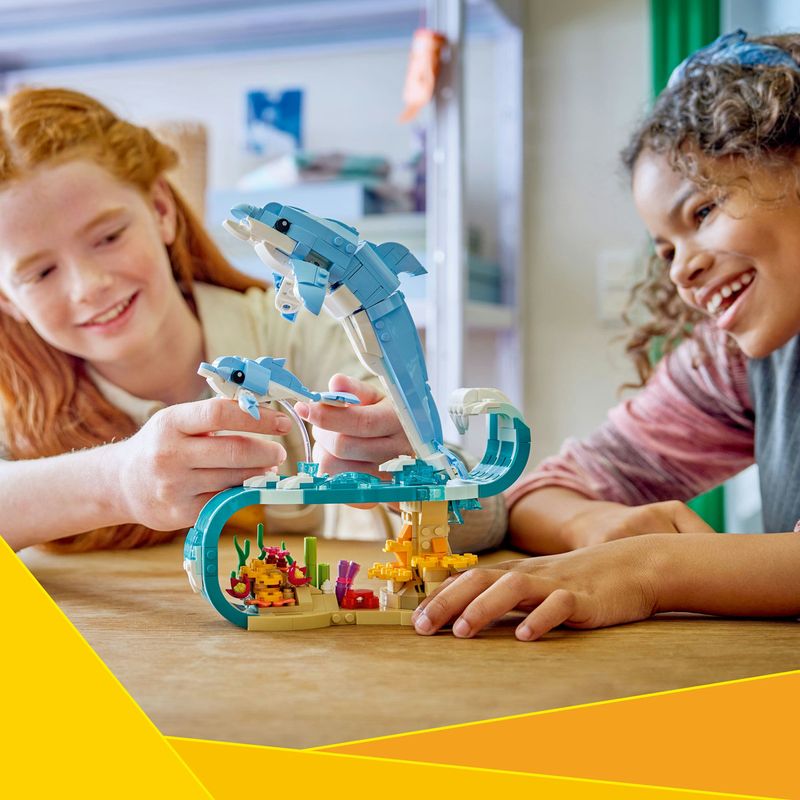 Jucarii, Copii si Bebe - Jucarii si jocuri - Seturi de constructie si cuburi - Seturi de constructie - LEGO Creator 3 in 1 Animale marine Delfini superbi 31385 - Infinity.ro