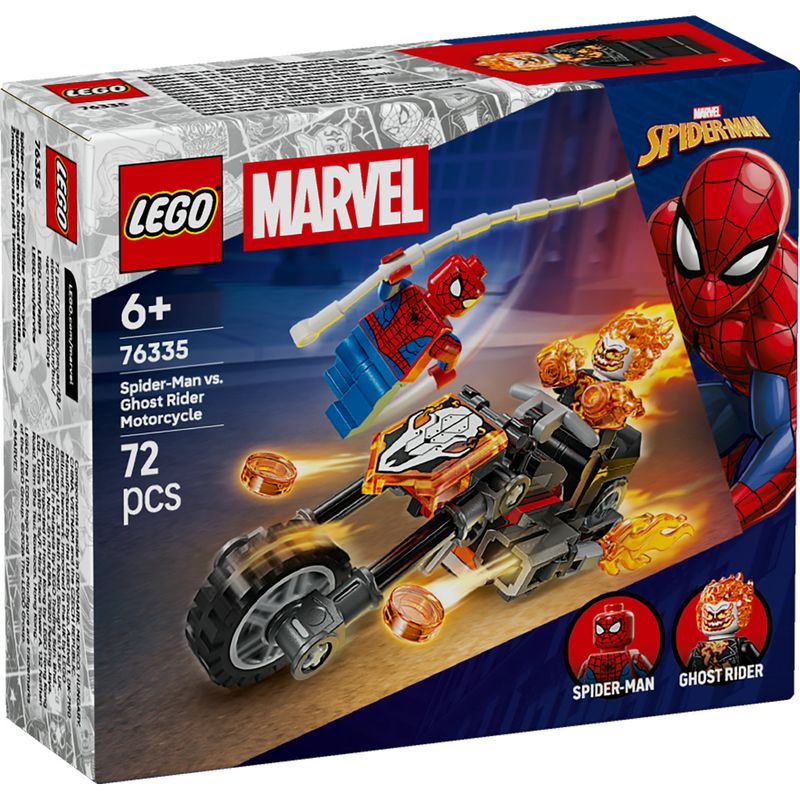 Jucarii, Copii si Bebe - Jucarii si jocuri - Seturi de constructie si cuburi - Seturi de constructie - LEGO Marvel Omul Paianjen vs Calaretul Fantoma pe Motocicleta 76335 - Infinity.ro