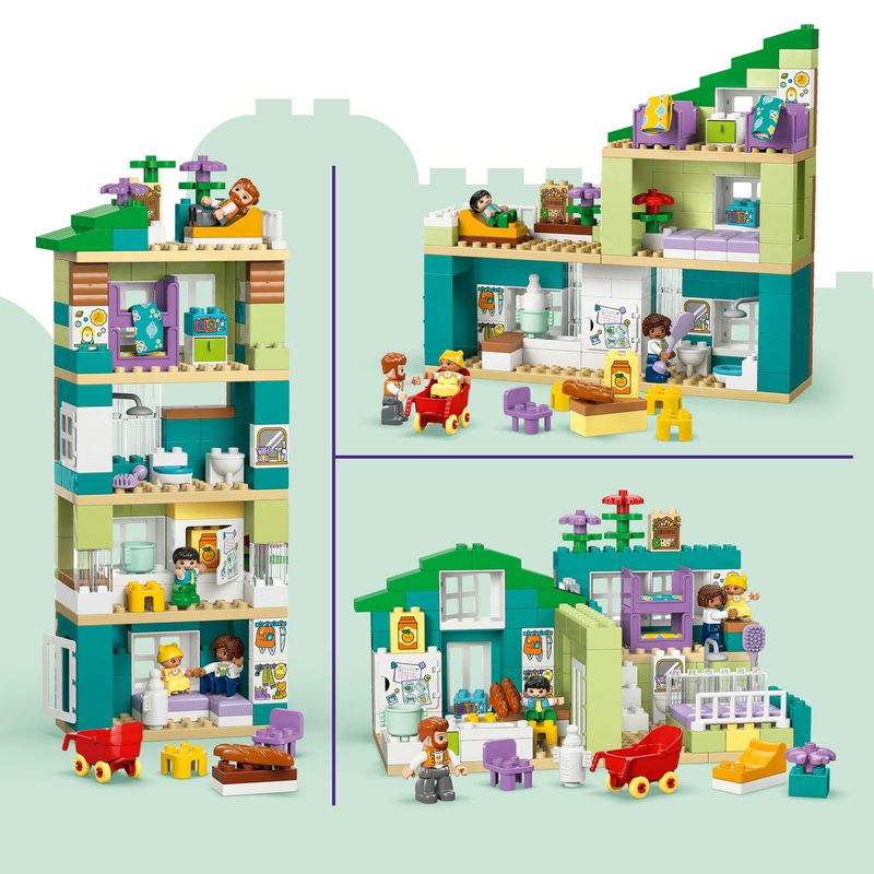 Jucarii, Copii si Bebe - Jucarii si jocuri - Seturi de constructie si cuburi - Seturi de constructie - LEGO DUPLO Casa Moderna de Familie 3 in 1 10470 - Infinity.ro
