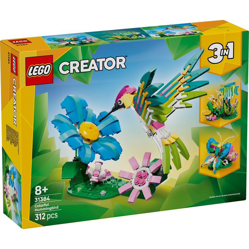 Jucarii, Copii si Bebe - Jucarii si jocuri - Seturi de constructie si cuburi - Seturi de constructie - LEGO Creator 3 in 1 Animale salbatice Colibri colorat 31384 - Infinity.ro